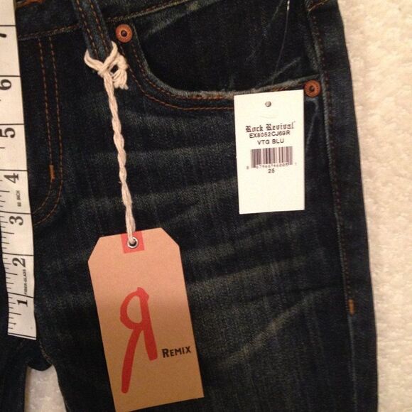 Rock Revival Remix Jeans Vtg Blue 25 NWT - Picture 4 of 10